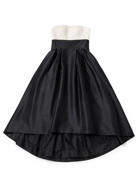 NWT Carmen Marc Valvo Strapless Beaded High Low Dress Size 10